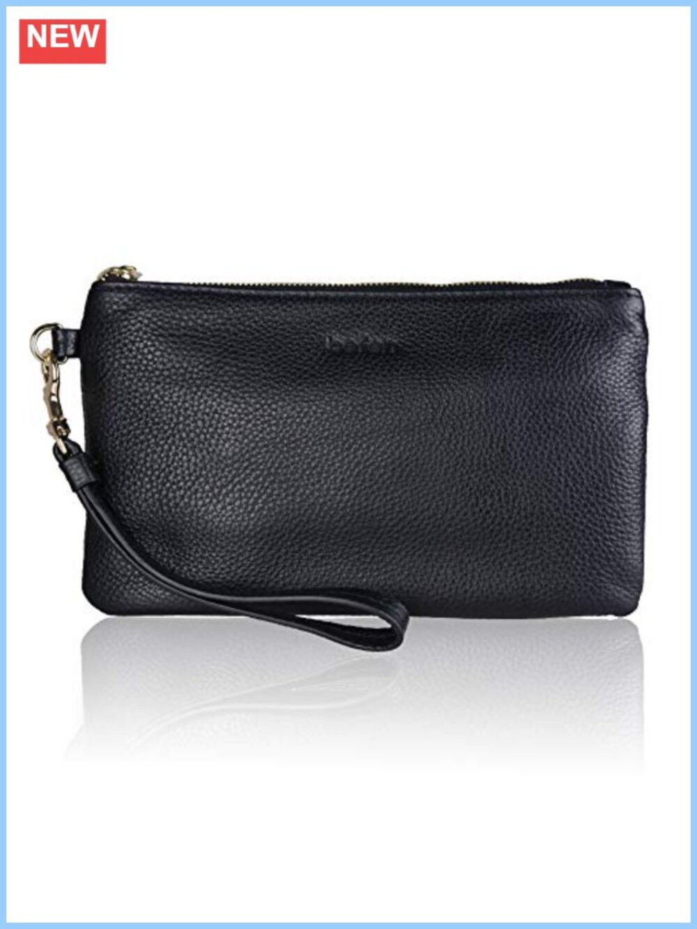 Genuine Leather Wristlet Clutch RFID Blocking Phone Purse